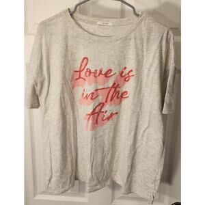 Maurices Love Is in the Air Tee Gray XL Pink Graphic Shirt